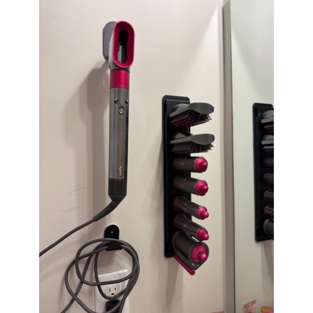 Wall Mount Organizer for Dyson Airwrap Styler Attachments Black Metal Holder